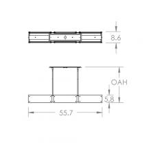 Hammerton PLB0044-56-FB-SG-001-L3 - Textured Glass Linear - 56-Inch (LED)