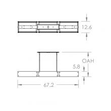 Hammerton PLB0044-67-GB-SG-001-L1 - Textured Glass Linear - 67-Inch (LED)