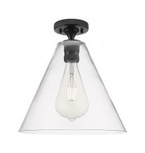 Innovations Lighting 434-1F-BK-GBC-122 - Crown Point - 1 Light - 12 inch - Matte Black - Flush Mount