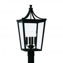Capital 947943BK - Adair 4-Light Outdoor Post/Pier Mount Lantern in Black with Clear Glass