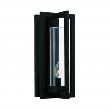 Capital 948211BK - Kent 1-Light Outdoor Wall Lantern in Black with Clear Glass Cylinder